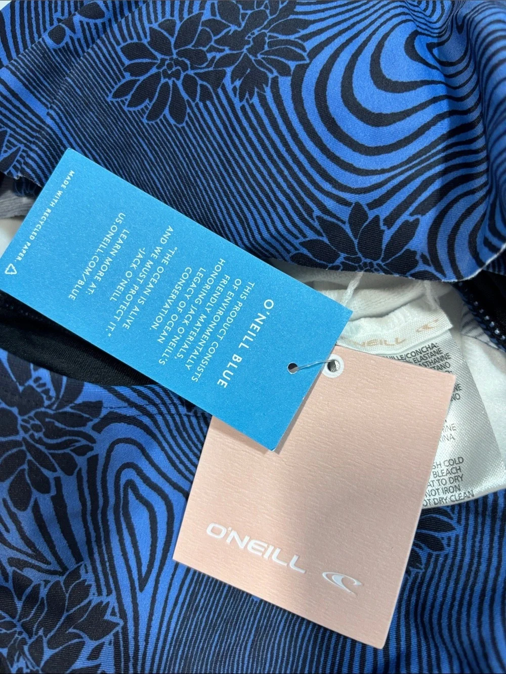 O'Neill Blue Winter Waves Ruffle Two-Piece Swimsuit Size 12 NWT